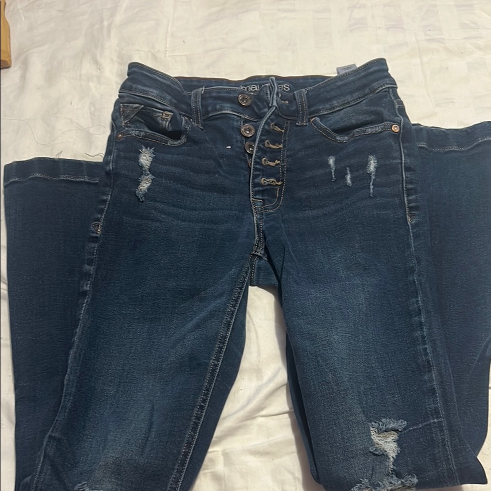 Stylish Blue Distressed Jeans